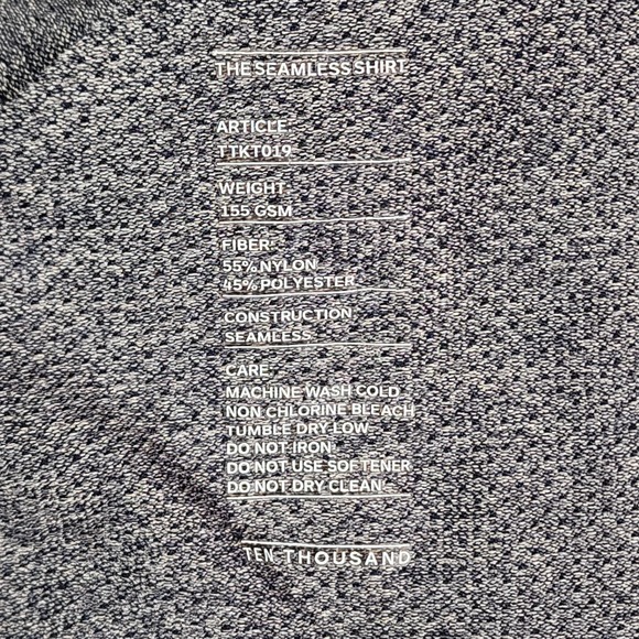 Ten Thousand Performance Shirt Mens Small Gray Mesh Athletic Training Stretch - Picture 8 of 10